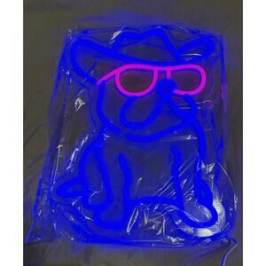 Cowboy French Bulldog Neon LED Sign Dimmable Light Wall Decor